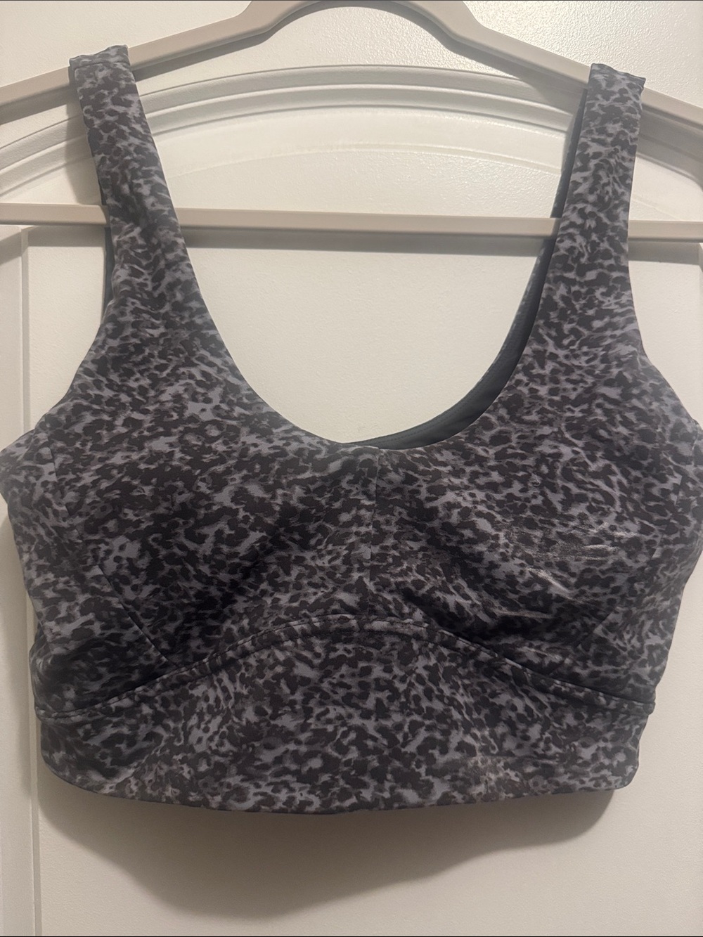 Varley Gray Leopard-Print Sports Bra